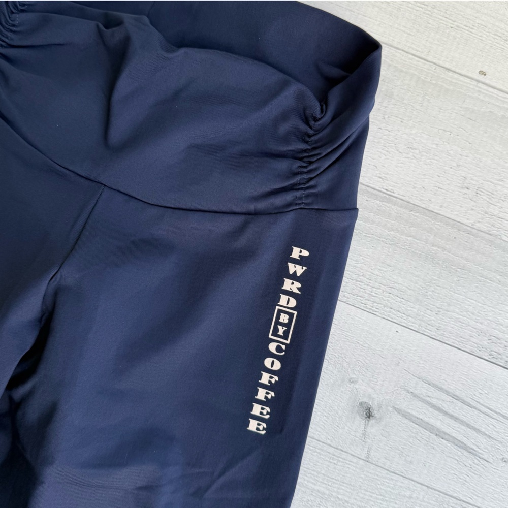 NWT PWRD By Coffee Made in Brazil Navy Blue Leggings Size P/S - Picture 3 of 6